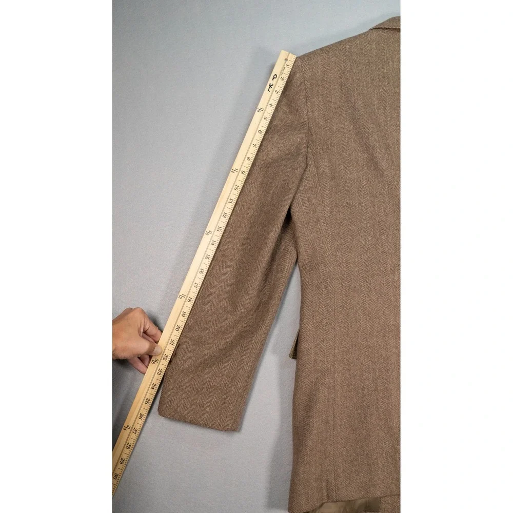 Vintage Camel Hair Wool Herringbone Blazer Brown Tailored in Japan‎ Mens 40 42